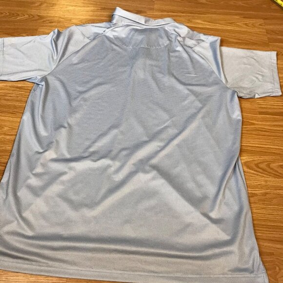 Mens Callaway Golf Short Sleeve Polo Shirt Light Blue Check Opti Dri Sz XL Light - Picture 9 of 11